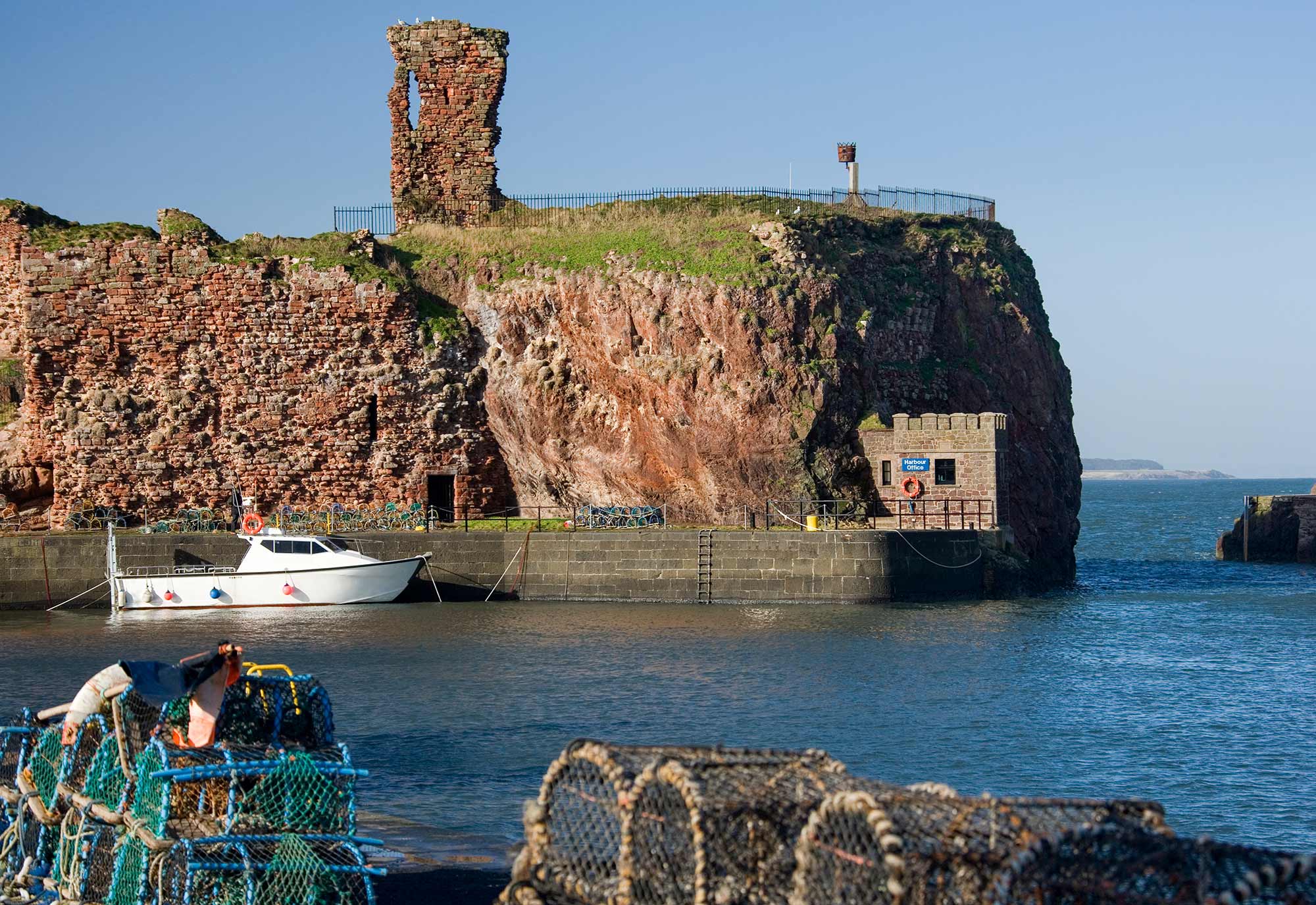 Fishing boat in harbour at Berwick-upon-Tweed, Northumberland